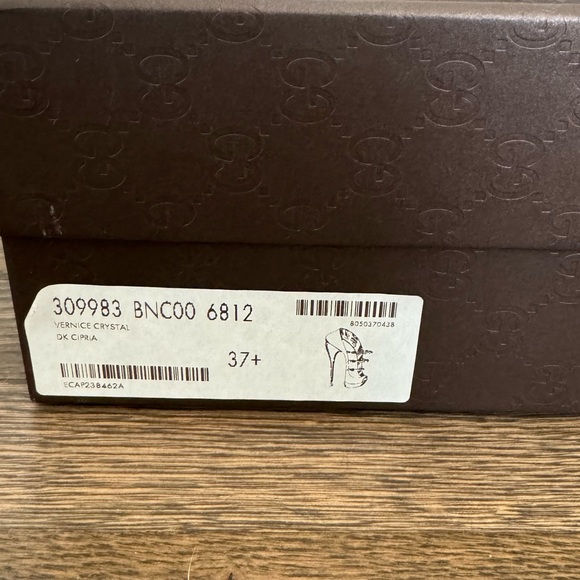 Pre owned Gucci Vernice Crystal DK Cipria Heels size 37.5 - Picture 12 of 12